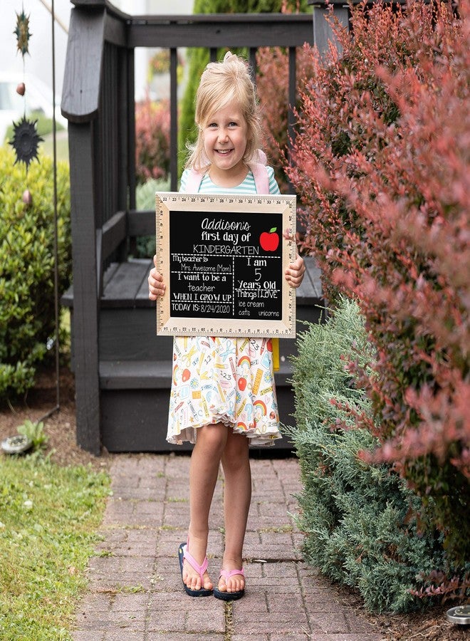 BloomOwl Bloom Owl First Day of School Chalkboard Sign - 11.5"x15" Reusable Back to School Photo Prop with Wooden Ruler Frame for Preschool, Kindergarten, and Beyond - Image 3